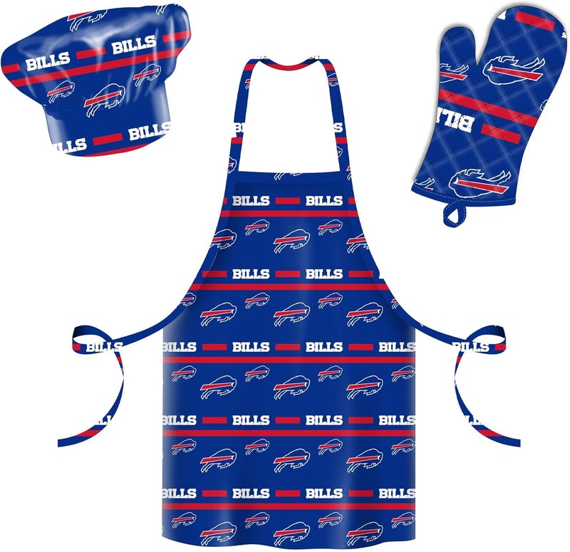 Northwest The Company Official NFL 3-Piece Apron, Oven Mitt and Chef Hat Set, One Size, Team Colors, Levels - Image 2